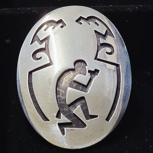 Sterling Silver Raymond Kyasyousie Hopi Native American Pendant / Scarf Bolo